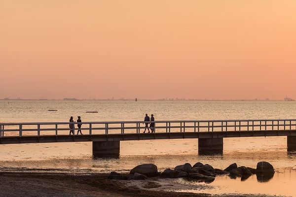 Bibikow, Walter 아티스트의 Sweden-Scania-Malmo-Riberborgs Stranden beach area-pier at sunset작품입니다.